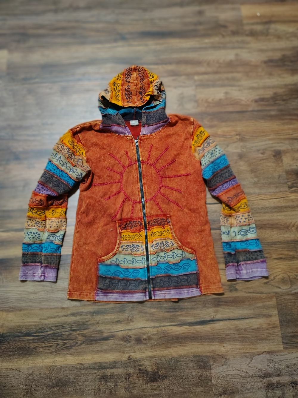 Greater Good Rainbow Hippie Boho Full Zip Size 2XL